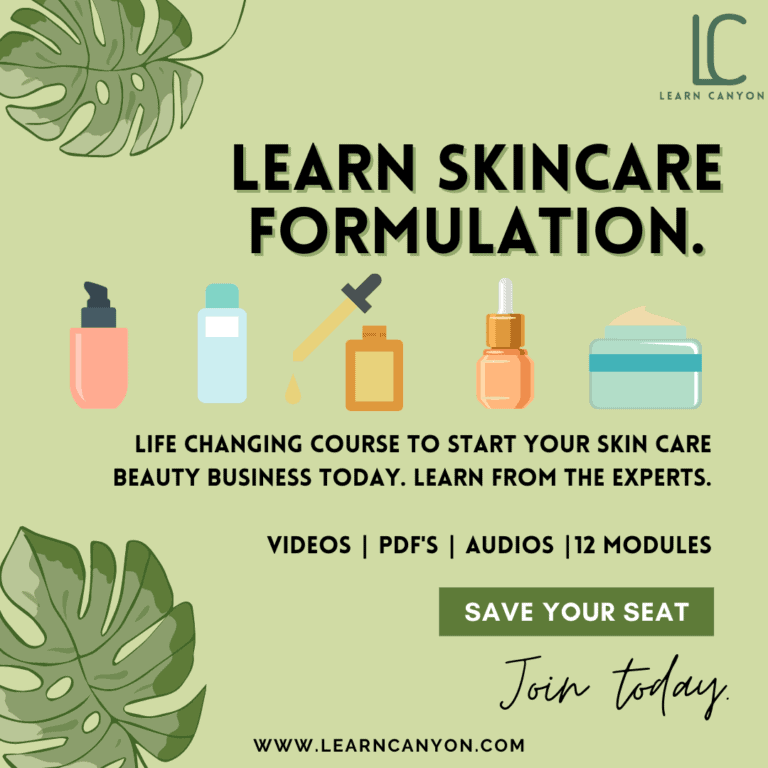 Certificate In Organic Skincare Formulation Course Learn Canyon