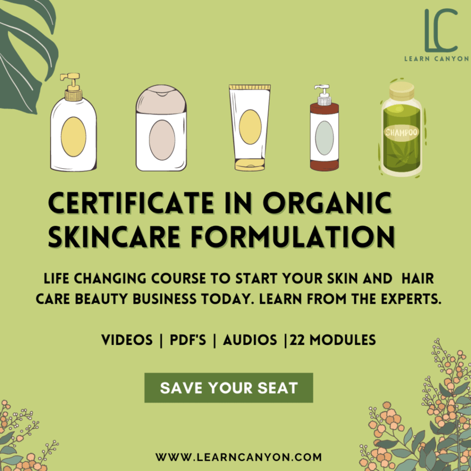 organic Skincare formulation
