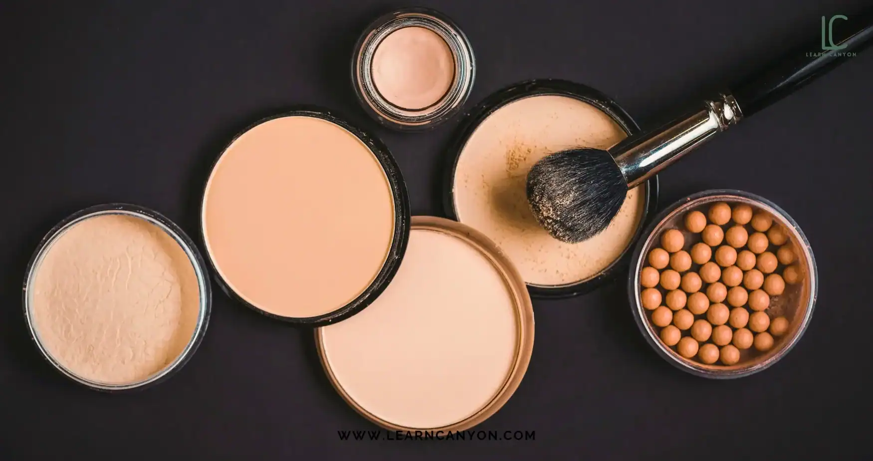 Natural mineral powder cosmetics formulation — professional beauty lab